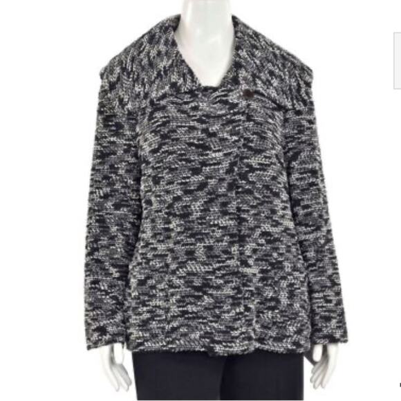 St John Collection Black & Gray Boucle Sweater Jacket Womens sz 4 - Picture 3 of 14